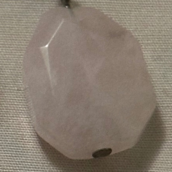 Stainless steel hook earrings with large drop oval Rose quartz Stone - Picture 2 of 3